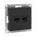 Механизм роз. RJ45 - 2шт, (cat5), чёрн. Эпика EKF Механизм роз. RJ45 - 2шт, (cat5), чёрн. Эпика EKF
