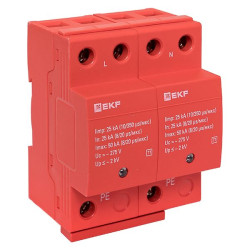 УЗИП Класс 1 Iimp 25kA (10/350μs) 2P EKF