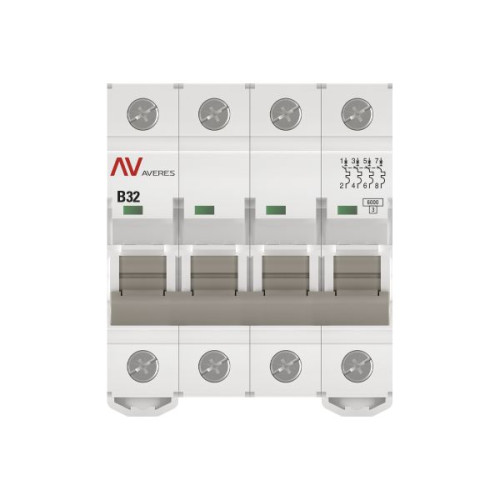 Авт. выкл. AV-6 4P 32A (B) 6kA EKF AVERES Авт. выкл. AV-6 4P 32A (B) 6kA EKF AVERES