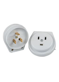 Разъем РШ-ВШ 32А 250В 2P+PE СУ пластиковый бел. EKF