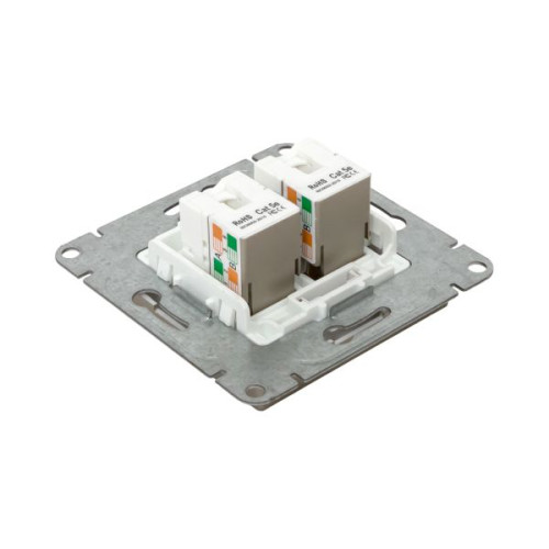 Механизм роз., RJ45 - 2шт, (cat5), шамп., Эпика EKF