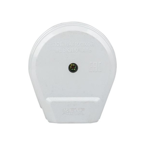 Разъем РШ-ВШ 32А 250В 2P+PE СУ пластиковый бел. EKF